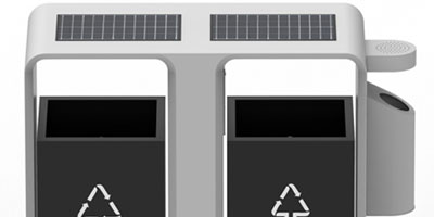 太陽(yáng)能滅蚊燈垃圾桶智慧城市戶外滅蚊不銹鋼果皮箱定制廠家生產(chǎn)圖