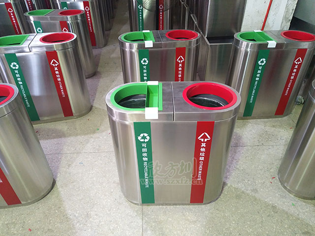 機場精品不銹鋼垃圾桶工廠生產圖