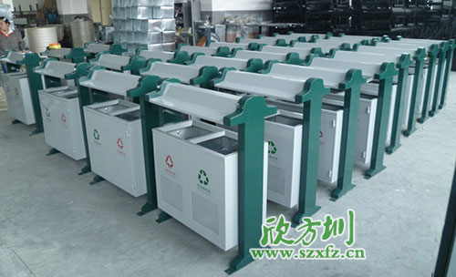 欣方圳鋼板分類垃圾桶，二十年專為小區潔凈服務