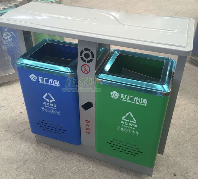 欣方圳戶外鋼制環(huán)保分類垃圾桶生產(chǎn)車(chē)間圖