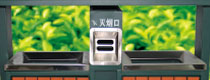 景區(qū)鋼木環(huán)保分類(lèi)垃圾箱桶頭細(xì)節(jié)圖
